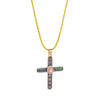 Wholesale Geometric Copper Cross Pendant Necklace Electroplated Unisex