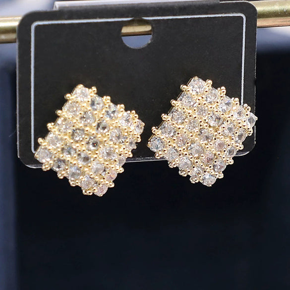 Wholesale Geometric Copper Diamond Earrings For Women Fashion Ol Style