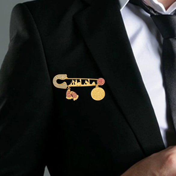 Wholesale Geometric Copper Dripping Oil Small Feet Brooch For Women Clothing Accessories