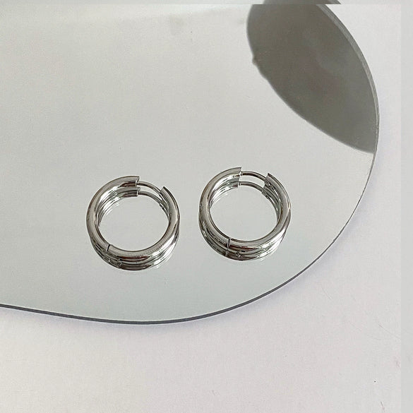 Wholesale Geometric Copper Ear Stud Earrings With Electroplating