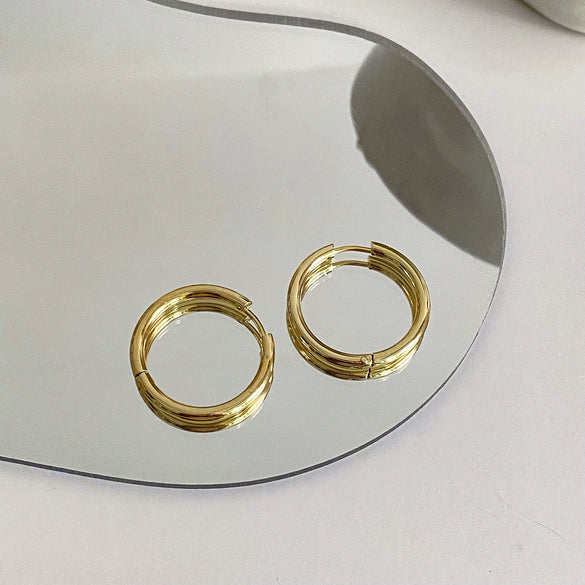 Wholesale Geometric Copper Ear Stud Earrings With Electroplating