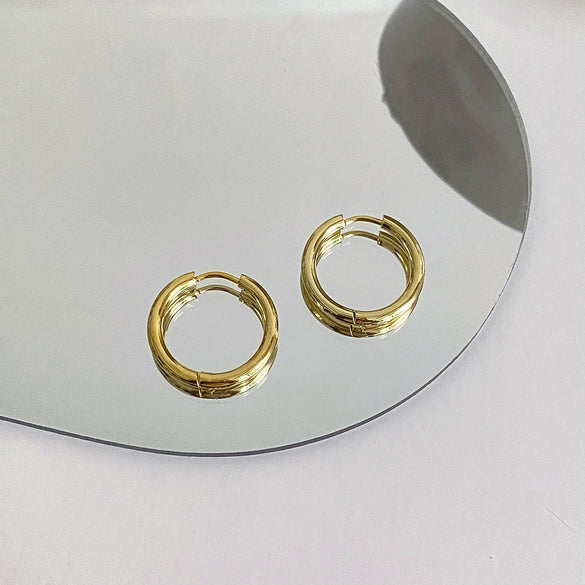 Wholesale Geometric Copper Ear Stud Earrings With Electroplating