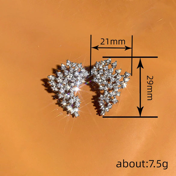 Wholesale Geometric Copper Earrings With Zirconia Design Women's Light Luxury Fashion Accessories