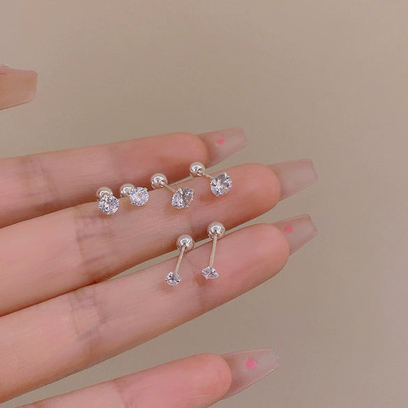 Wholesale Geometric Copper Electroplated Ear Bone Stud Earrings For Women