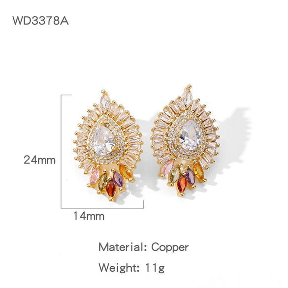 Wholesale Geometric Copper Electroplated Earrings For Women Elegant Style