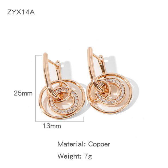 Wholesale Geometric Copper Electroplated Earrings For Women Elegant Style