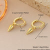 Wholesale Geometric Copper Electroplated 18K Gold Zirconinlaid Round Pointed Cone Drop Earrings For Women