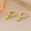 Wholesale Geometric Copper Electroplated 18K Gold Zirconinlaid Round Pointed Cone Drop Earrings For Women