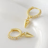 Wholesale Geometric Copper Electroplated 18K Gold Zirconinlaid Round Pointed Cone Drop Earrings For Women