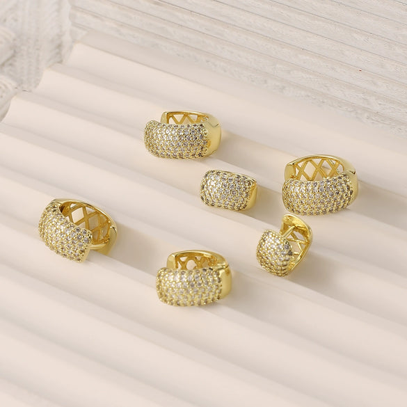 Wholesale Geometric Copper Electroplated Piercing Earrings Jewelry For Women