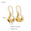 Wholesale Geometric Copper Electroplated Ringshaped Cshaped Moon Face Leopard Earrings For Women
