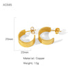 Wholesale Geometric Copper Electroplated Ringshaped Cshaped Moon Face Leopard Earrings For Women
