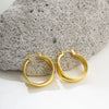 Wholesale Geometric Copper Gold And Silver Twocolor Circle Cross Earrings Electroplated Fashion Simple Unisex