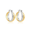 Wholesale Geometric Copper Gold And Silver Twocolor Circle Cross Earrings Electroplated Fashion Simple Unisex