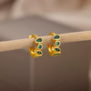 Wholesale Geometric Copper Gold Inlaid Zircon Earrings For Women