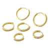 Wholesale Geometric Copper Goldplated Zircon Inlaid Hoop Earrings Unisex