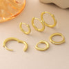 Wholesale Geometric Copper Goldplated Zircon Inlaid Hoop Earrings Unisex
