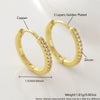 Wholesale Geometric Copper Goldplated Zircon Inlaid Hoop Earrings Unisex