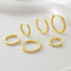 Wholesale Geometric Copper Goldplated Zircon Inlaid Hoop Earrings Unisex