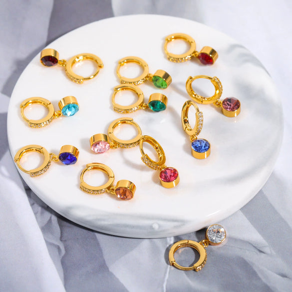 Wholesale Geometric Copper Inlaid Rhinestone Earrings For Women