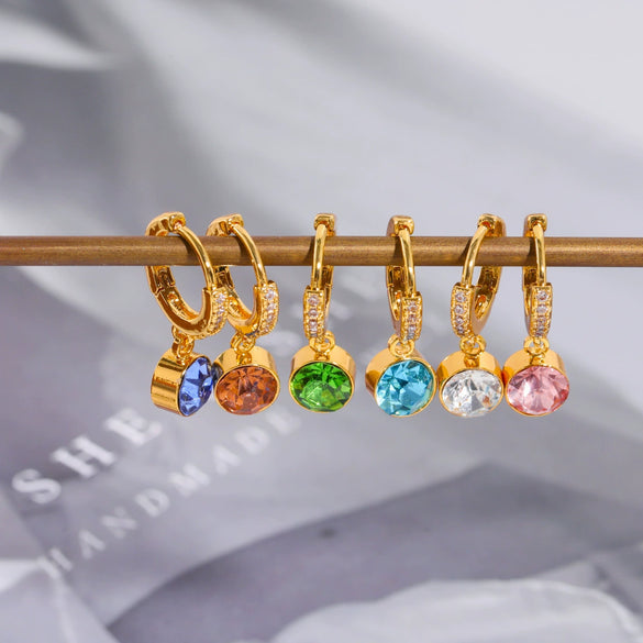Wholesale Geometric Copper Inlaid Rhinestone Earrings For Women
