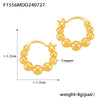 Wholesale Geometric Copper Plated Gold Stitching Small Ball Earrings For Women