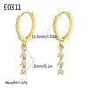 Wholesale Geometric Copper Plated Real Gold Inlaid Zircon Small Water Drop Pendant Earrings For Women