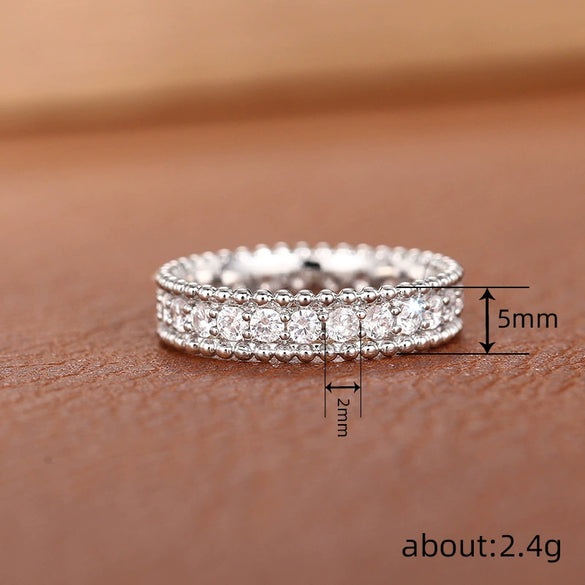 Wholesale Geometric Copper Ring With Zirconia For Women's Fashion Jewelry