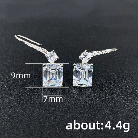 Wholesale Geometric Copper Square Diamond Pagoda Earrings For Women