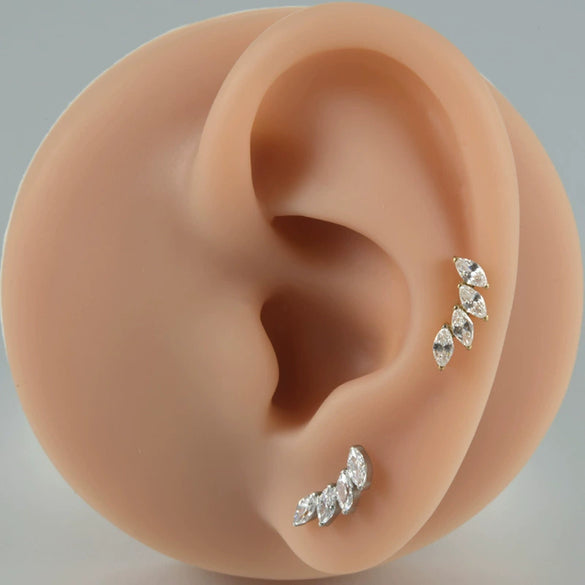 Wholesale Geometric Copper Stainless Steel Electroplating Unisex Puncture Earrings
