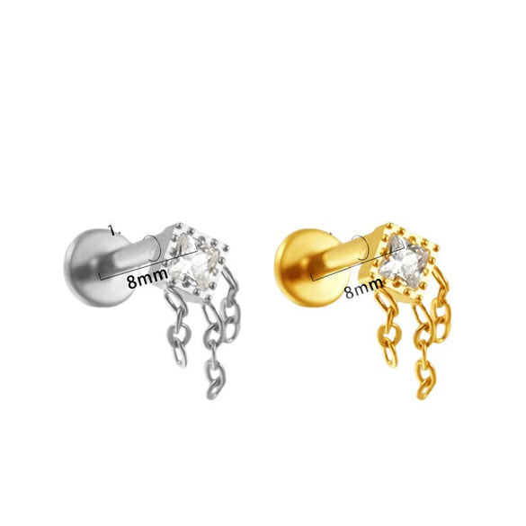 Wholesale Geometric Copper Stainless Steel Electroplating Unisex Puncture Earrings
