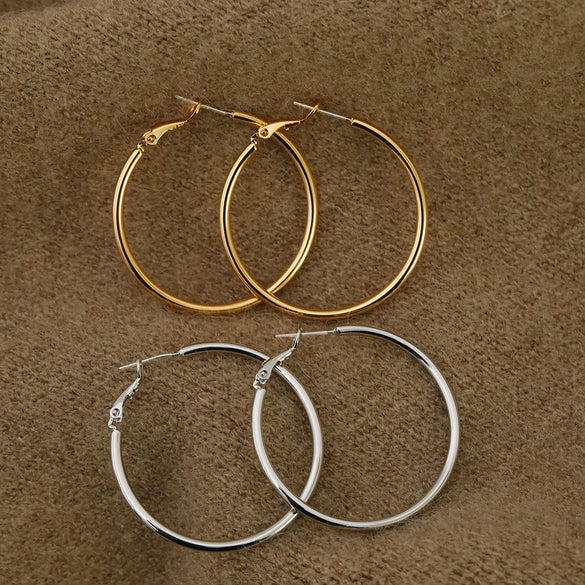 Wholesale Geometric Copper Star With Thin Round Ring Women's Earrings Electroplated