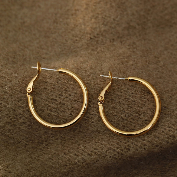 Wholesale Geometric Copper Star With Thin Round Ring Women's Earrings Electroplated