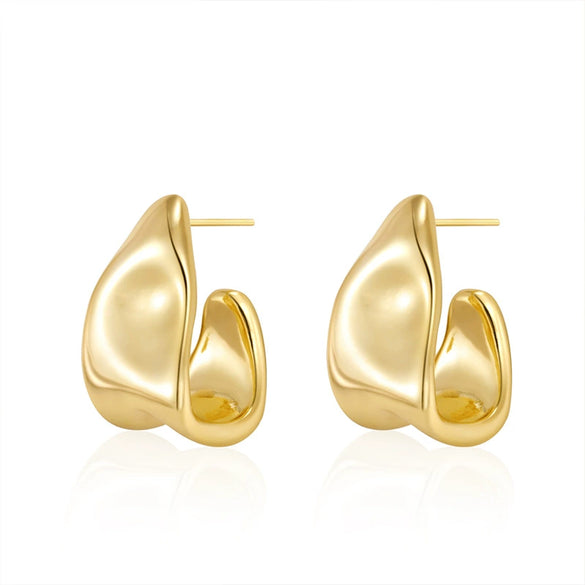 Wholesale Geometric Copper Trapezoidal Lava Earrings Electroplated For Women Light Luxury High End