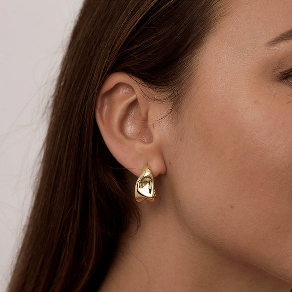 Wholesale Geometric Copper Trapezoidal Lava Earrings Electroplated For Women Light Luxury High End
