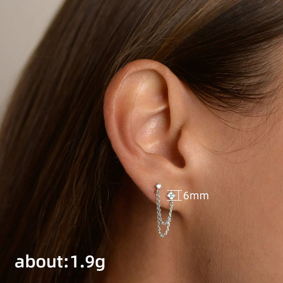 Wholesale Geometric Copper Wind Tassel Diamond Earrings For Women