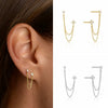 Wholesale Geometric Copper Wind Tassel Diamond Earrings For Women