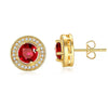 Wholesale Geometric Copper Zircon Earrings For Men And Women With Flower Pattern Simple Style
