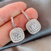 Wholesale Geometric Copper Zircon Microinlaid Earrings For Women Light Luxury Cold Style