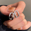 Wholesale Geometric Copper Zircon Women's Earring Buckle Halfring Earrings Minimalist Style
