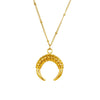 Wholesale Geometric Crescent Moon Horn Pendant Stainless Steel 18K Gold Plated Oshaped Chain Necklace For Women