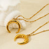 Wholesale Geometric Crescent Moon Horn Pendant Stainless Steel 18K Gold Plated Oshaped Chain Necklace For Women