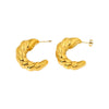 Wholesale Geometric Croissantshaped Stainless Steel 18K Gold Plated Earrings For Women