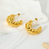 Wholesale Geometric Croissantshaped Stainless Steel 18K Gold Plated Earrings For Women