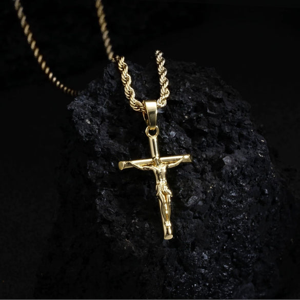 Wholesale Geometric Cross Copper Gold Plated Jewelry Necklace For Men And Women