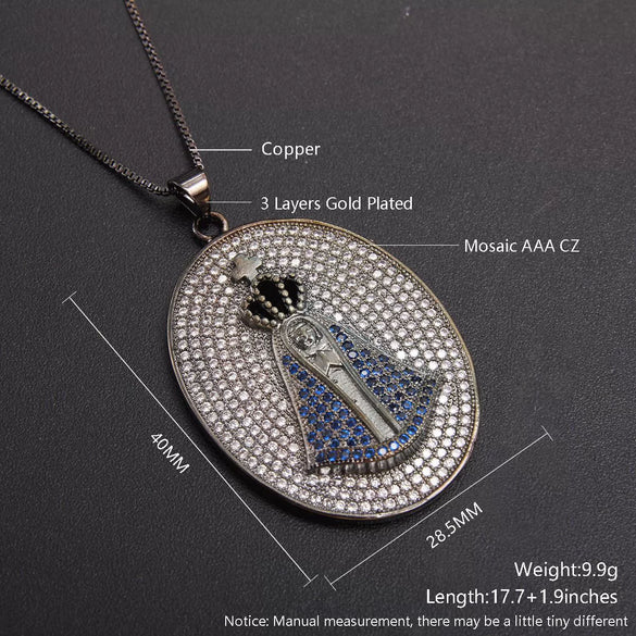 Wholesale Geometric Cross Crown Pendant Necklace Copper Electroplated Unisex