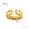 Wholesale Geometric Cross Imitation Pearl Ring Electroplated For Women