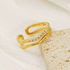 Wholesale Geometric Cross Imitation Pearl Ring Electroplated For Women