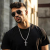 Wholesale Geometric Cross Pendant Unisex Necklace With Polish Finish Made Of Titanium Steel And Stainless Steel Cuban Chain