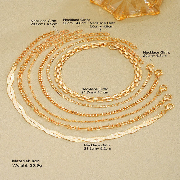Wholesale Geometric Cross Twist Snake Chain Bracelet Set Alloy Electroplated For Women